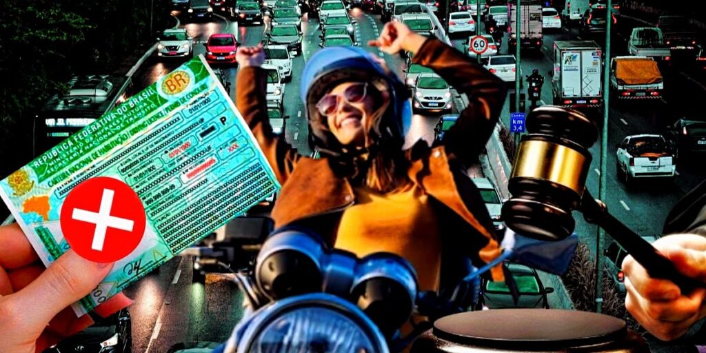 CNH / Motociclistas (Foto Reprodução/Montagem/TV Foco/Internet/Canva)