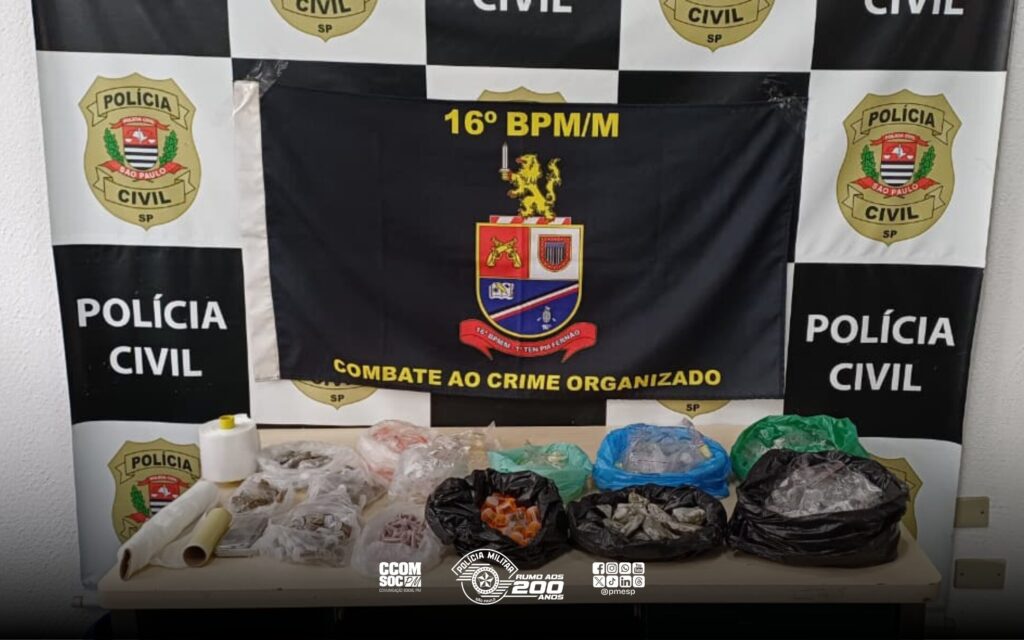 ções de drogas, na manhã desta terça-feira (16). Os entorpecentes foram localiza