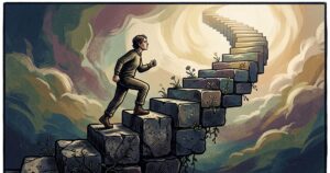 A superação da inferioridade é um passo fundamental para alcançar o sucesso genuíno. – Imagem gerada por IA