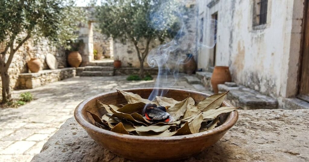 O uso milenar do louro como amuleto aromático auxilia na redução do estresse e aumenta a concentração. – Imagem gerada por IA