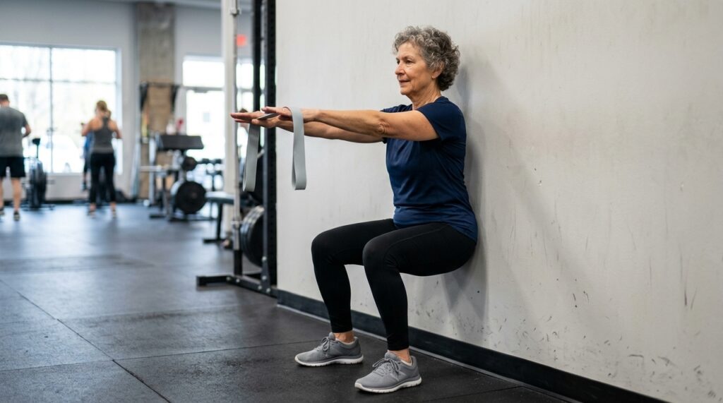 Agachamento na parede: o exercício essencial para ganhar força e equilíbrio após os 60 anos