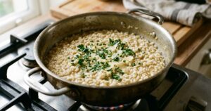 Caldo caseiro: o segredo dos chefs para um risoto cremoso e cheio de sabor