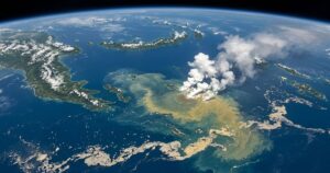 Erupção submarina no mar de Bismarck gera alerta científico sobre formação de nova ilha