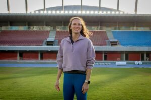 tivo do Ibirapuera, recebeu uma visita especial: a ex-atleta Fabiana Murer, que