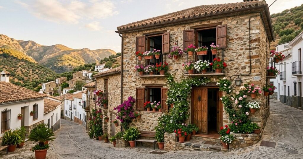 A vida no interior da Espanha combina a tranquilidade rural com incentivos governamentais para um recomeço seguro e estável. – Imagem gerada por IA