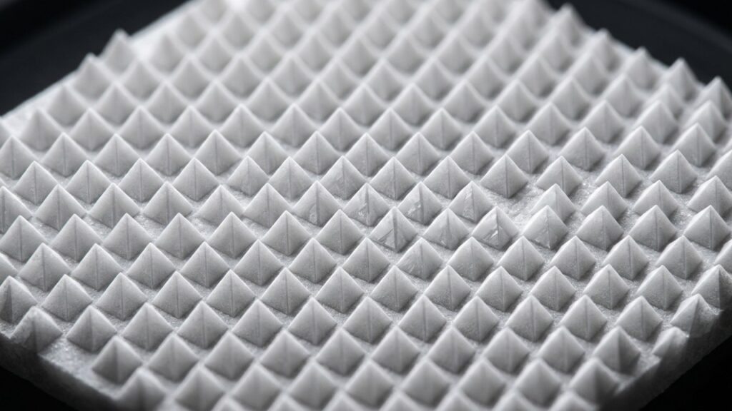 te dos materiais condutores. Ao esculpir pequenas elevações tridimensionais no ó