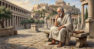 O legado de Sócrates transforma as discussões cotidianas ao priorizar a ética, o questionamento das certezas absolutas e a valorização do entendimento mútuo em vez do orgulho. – Im