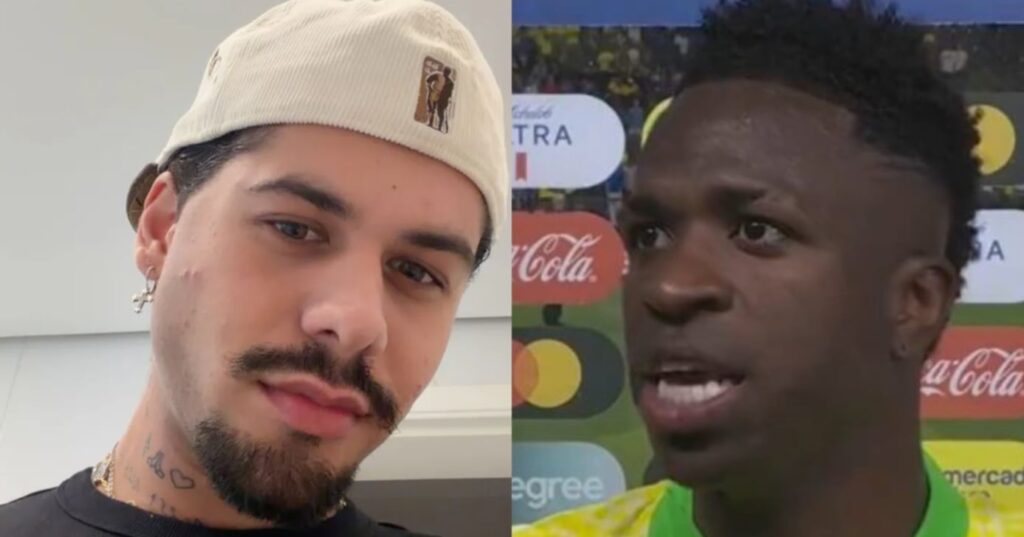 Zé Felipe se revolta ao ver Vini Jr. cumprimentar Haaland após derrota na Copa: "Toma no c*''