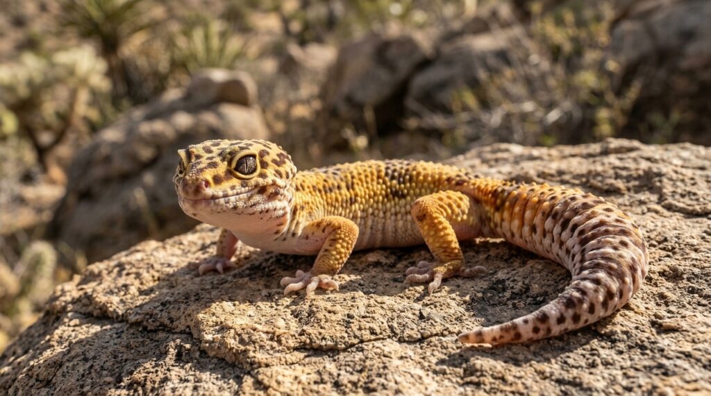 Gecko-leopardo: o segredo por trás do sorriso e a impressionante estratégia de sobrevivência