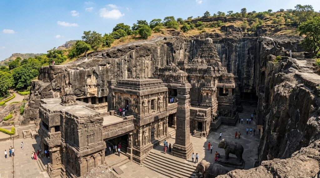 Kailasa: a obra monumental esculpida em uma única rocha na Índia