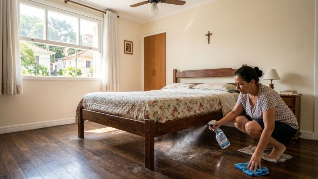 Por que borrifar vinagre embaixo da cama virou tendência na limpeza doméstica