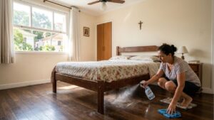 Por que borrifar vinagre embaixo da cama virou tendência na limpeza doméstica