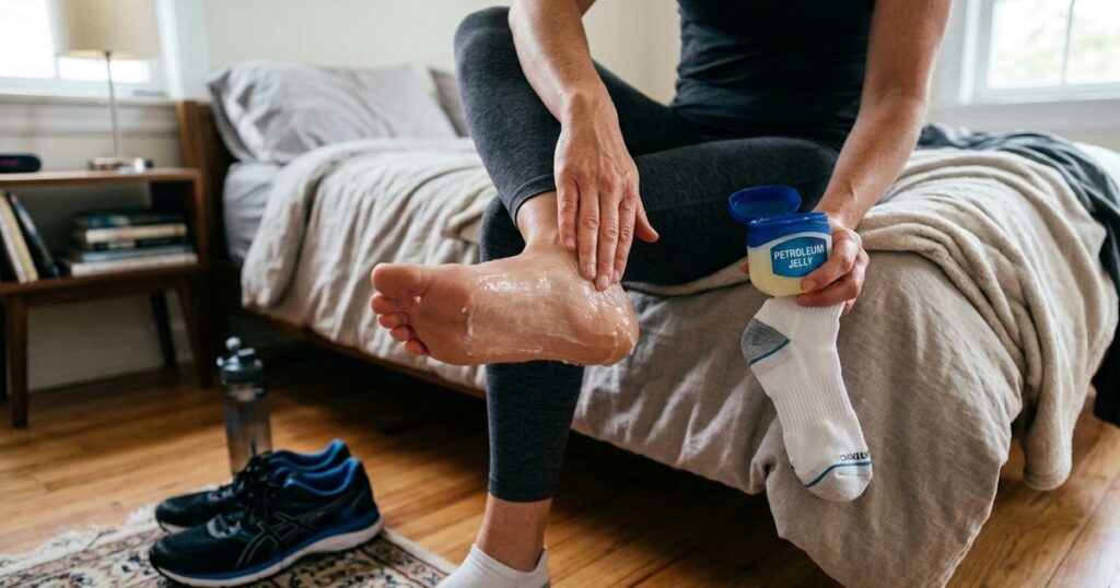 Como a vaselina pode prevenir bolhas nos pés durante a prática de exercícios