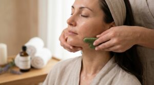 Desvende a massagem facial com Gua Sha e óleo de semente de uva para uma pele revitalizada
