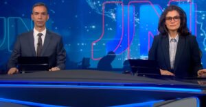 Audiência do Jornal Nacional recua em segunda-feira sem Renata Vasconcellos e César Tralli
