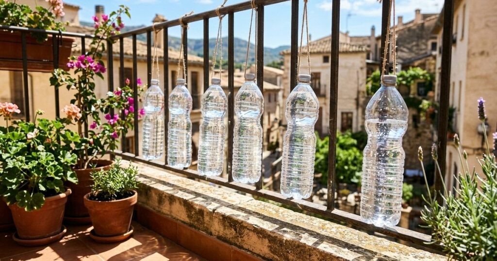 Garrafas com água na varanda: entenda a lógica por trás do repelente caseiro