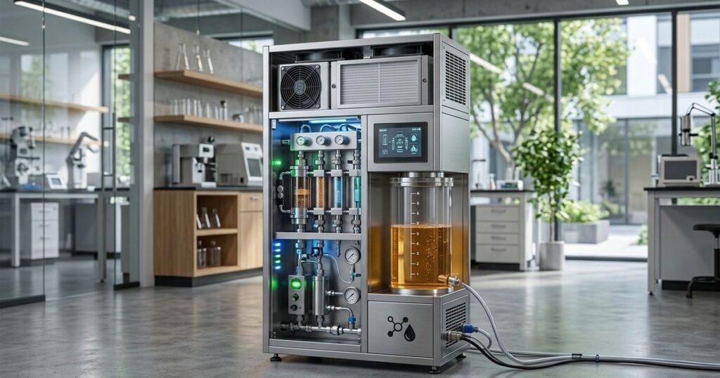 Tecnologia inovadora: máquina compacta produz gasolina sintética de ar e água