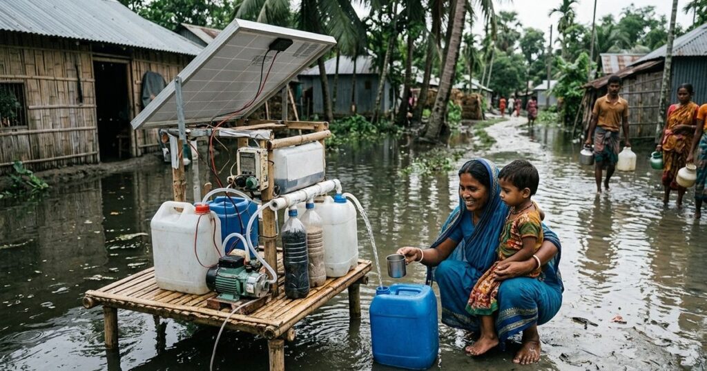 Jovem de Bangladesh transforma lixo eletrônico em purificador de água solar para comunidades