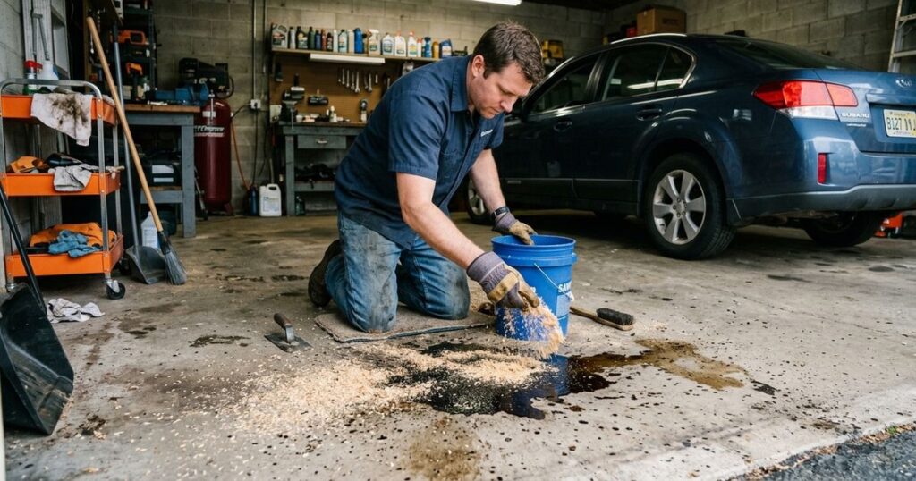 Serragem na garagem: por que este método é o favorito dos mecânicos para limpar óleo