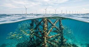 Vida marinha floresce em fundações de parque eólico offshore em Taiwan