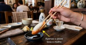 A arte do sushi: o segredo está no arroz e no peixe, não no excesso de shoyu
