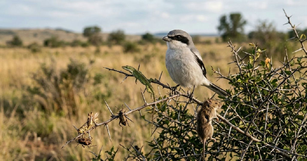 A estratégia do picanço: como a ave cria despensas naturais para superar limitações físicas