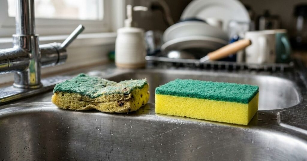 A higiene da cozinha começa na esponja: qual o prazo ideal para cada tipo de material?
