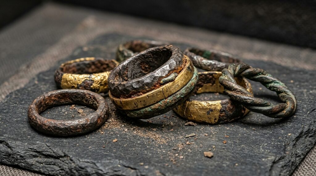 Anéis da Idade do Bronze revelam uso de ferro meteorítico em joias de elite