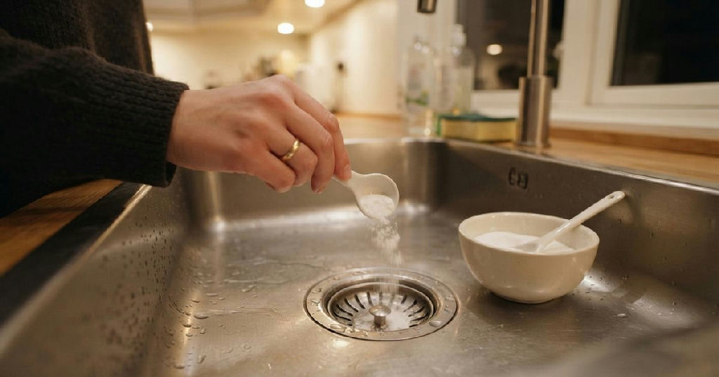 Bicarbonato no ralo da cozinha antes de dormir: entenda a eficácia real do método