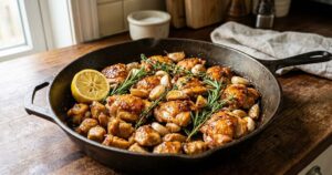 Chef espanhol reinventa o frango ao alho com um toque de soja, limão e alecrim