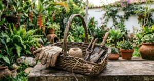 Como transformar cestas de frutas usadas em itens de organização para o seu jardim