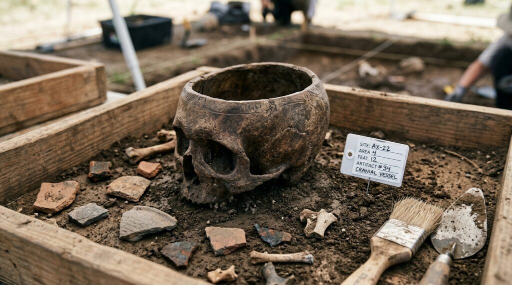 Descoberta na China revela uso de crânios humanos como utensílios há 5 mil anos