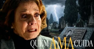 Diná entra em desespero ao visitar túmulo de Francesca em Quem Ama Cuida