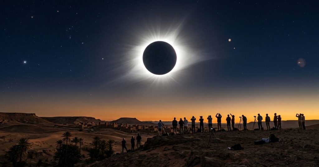 Eclipse solar de 2027 promete escuridão prolongada e raro espetáculo astronômico