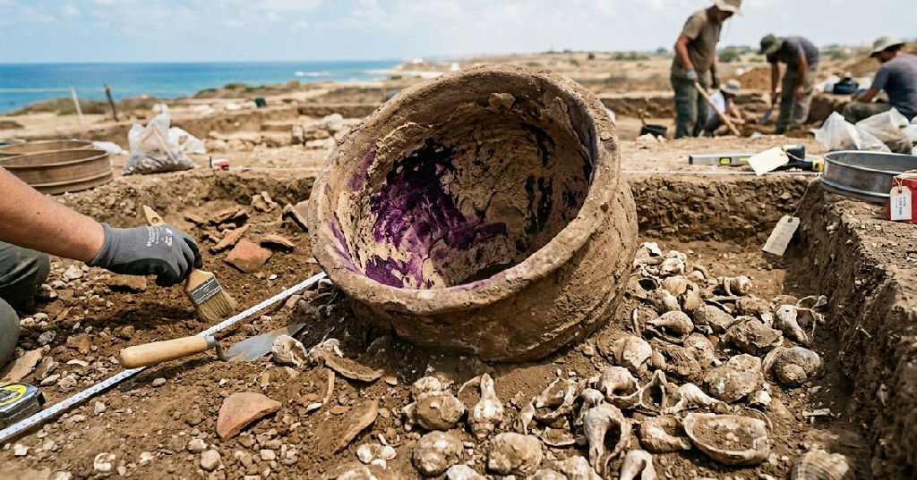 Fábrica milenar de tinta roxa revela segredos da indústria de luxo na antiguidade
