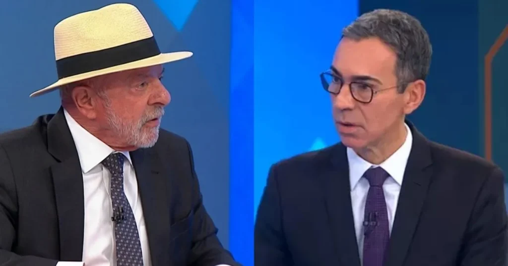 Gafe de César Tralli em sabatina com Lula gera mal-estar ao vivo na Globo