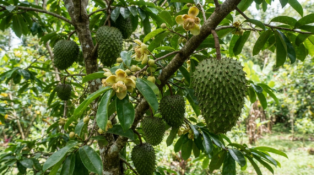 Gravioleira com flores e frutos simultâneos: entenda o ciclo produtivo da planta