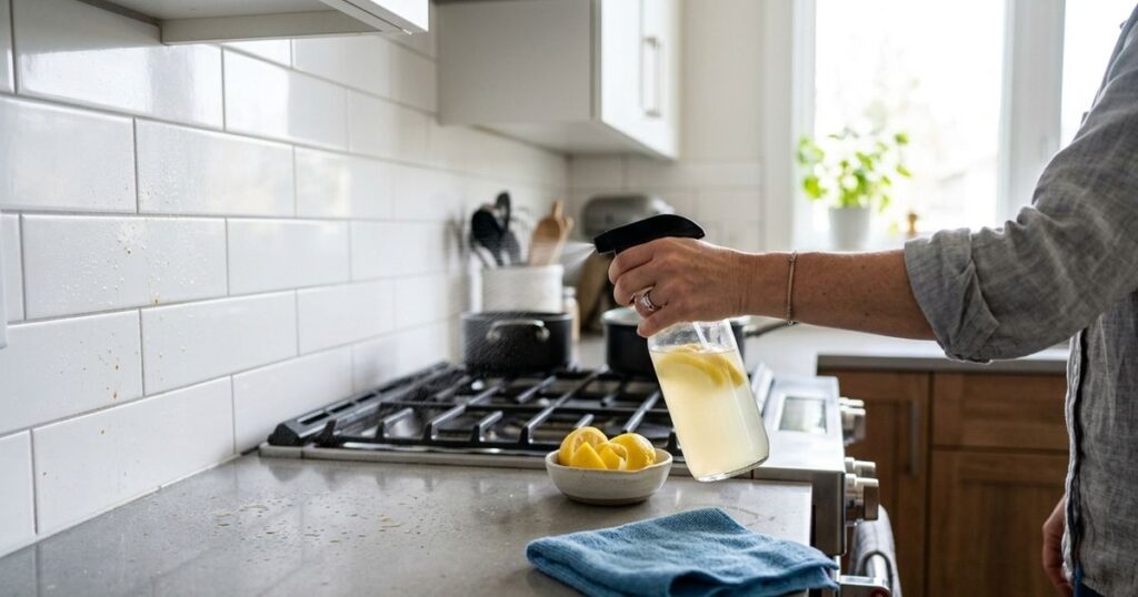 Limpeza sustentável: como usar casca de limão e vinagre para desengordurar a cozinha