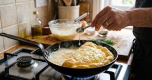Omelete fofa e leve: por que uma colher de água faz toda a diferença no preparo