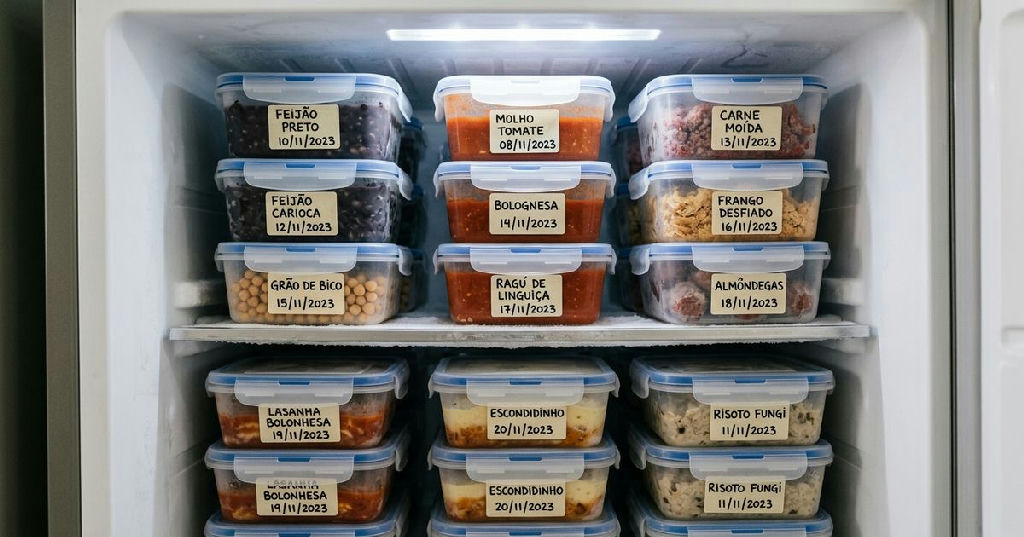 Organização no freezer: como evitar o desperdício de alimentos com etiquetas simples