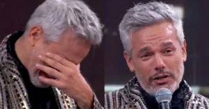 Otaviano Costa vai às lágrimas no palco do Domingão após avaliação de Zebrinha