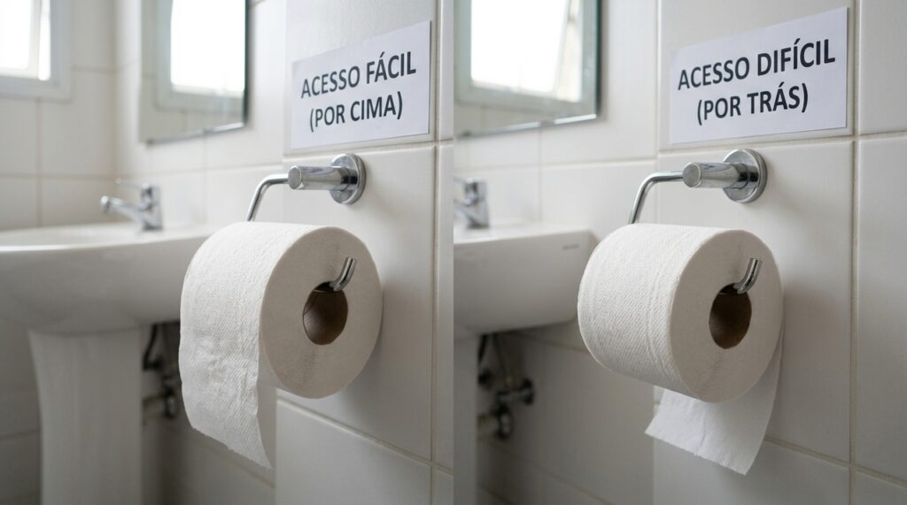 Papel higiênico por cima ou por baixo: entenda a ciência e a etiqueta por trás do rolo