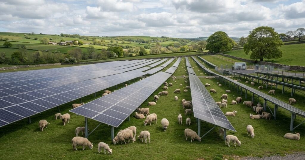 Pastoreio solar: como ovelhas estão transformando a manutenção de usinas fotovoltaicas
