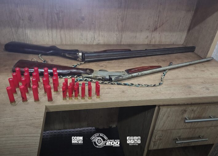Polícia Militar apreende espingardas e munições em área rural de Patrocínio Paulista