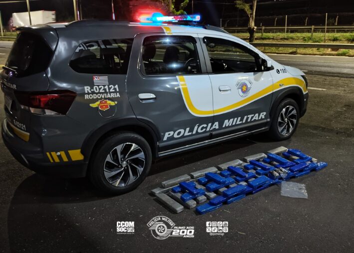 Polícia Rodoviária apreende 39 kg de entorpecentes em carro de aplicativo em Lins