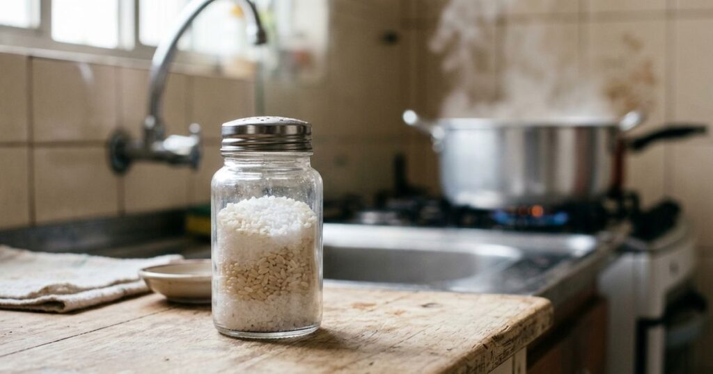 Por que colocar arroz cru no saleiro é um truque eficaz na cozinha