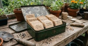 Sustentabilidade no jardim: como transformar latas de biscoito em organizadores de sementes