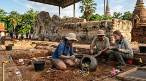 Tesouro de 1.300 anos é encontrado sob estátua de Buda durante obra na Tailândia