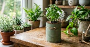 Transforme latas de metal em vasos criativos com estas dicas de jardinagem