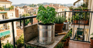 Transforme latas em vasos sustentáveis para o seu jardim urbano